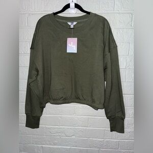 NWT JOYLAB Women's Fleece Cropped Crewneck  Sweatshirt Heathered L & XL ✨